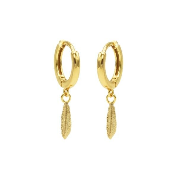 Karma Jewerly - Hinged Hoops Feather