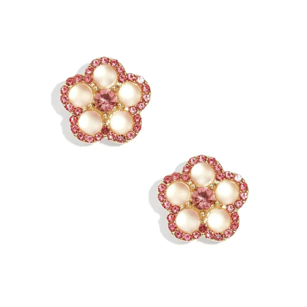 Knoop cover per 2 st - Roze bloem