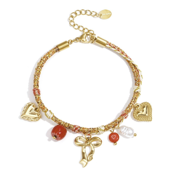 Stainless steel armband met bedels