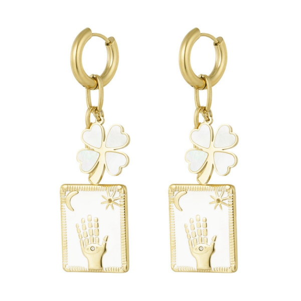 Stainless steel oorbellen raise your Hands