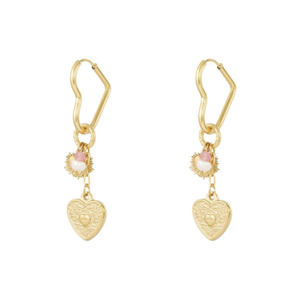 Stainless steel oorbellen 3x Hearts