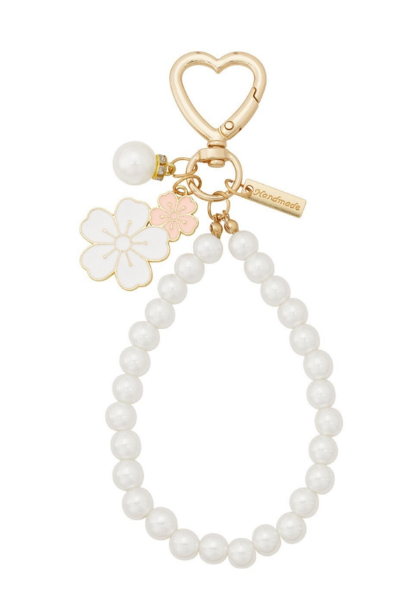 Tassenhanger - handmade flower pendant parels