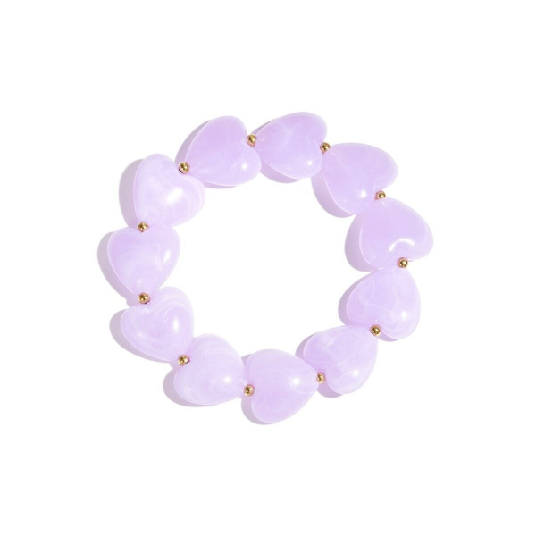 Armbandje met harten stretch in 4 kleurtjes