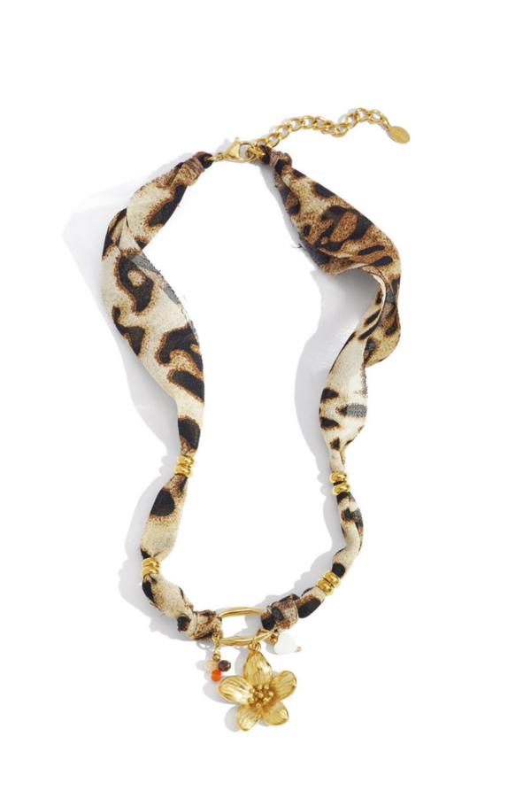 Dierenprint ketting met bedels