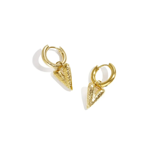 Stainless steel - oorbellen goude hartjes