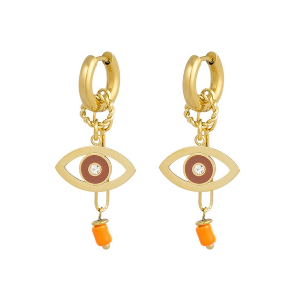 Stainless steel oorbellen Eyes