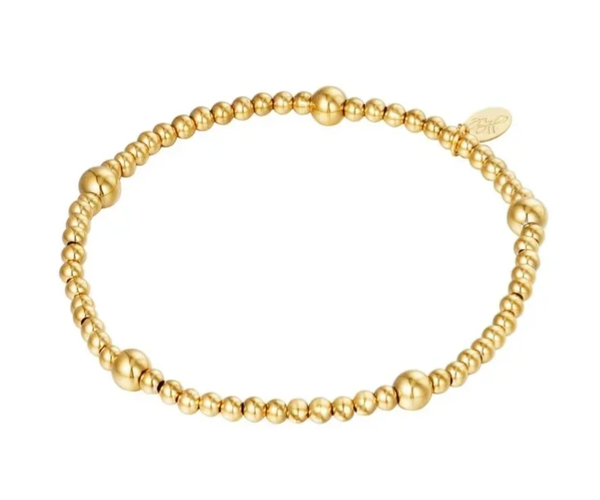 Stainless steel beady armband basic