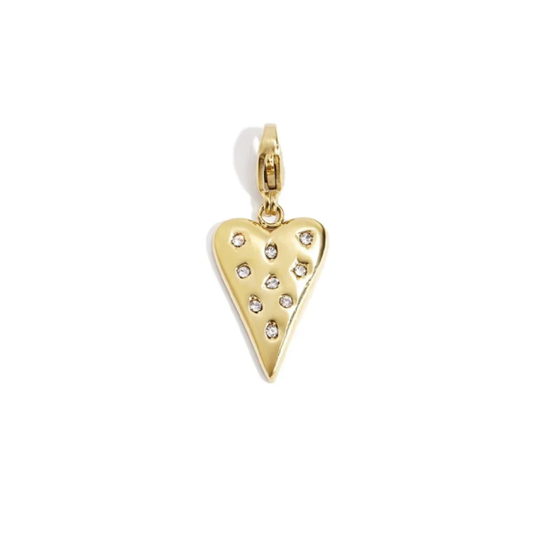 DIY - Stainless steel bedel - lang hart met steentjes