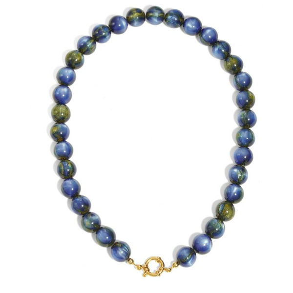 Hars kralenkettingen blauw