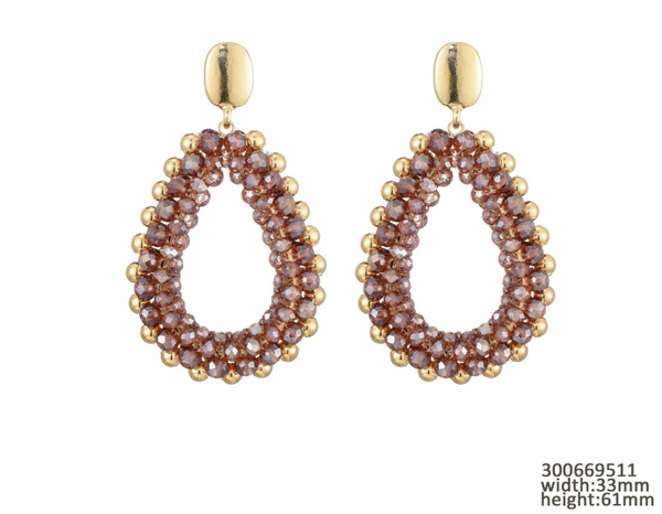 Sweet 7 - oorbellen in bruin