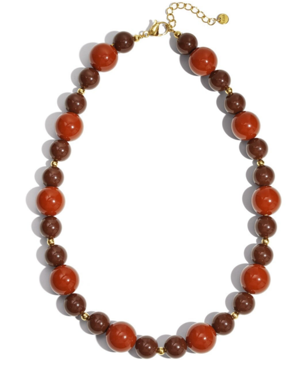 Acryl kralen ketting in rood tinten