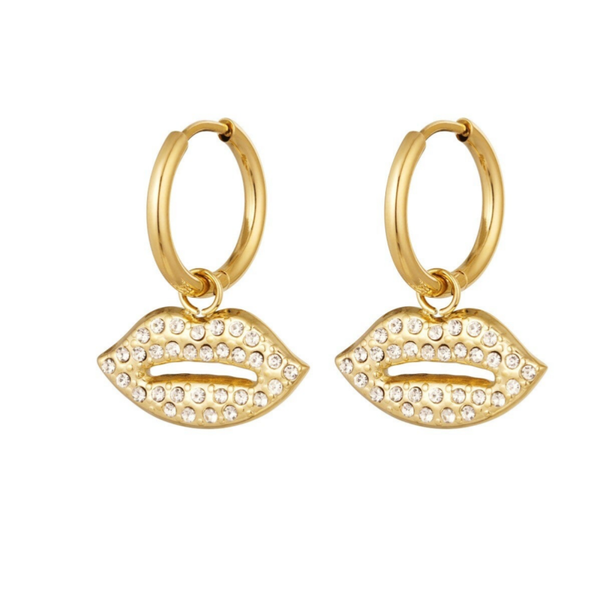 Oorbellen stainless steel Lips