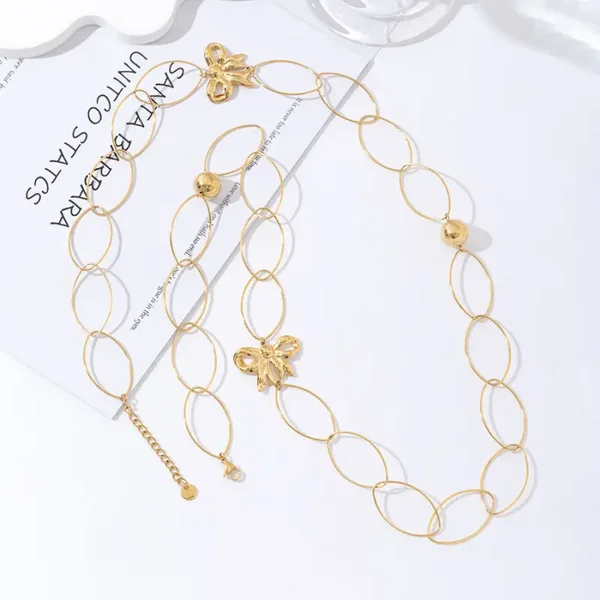 Oval bow lange ketting