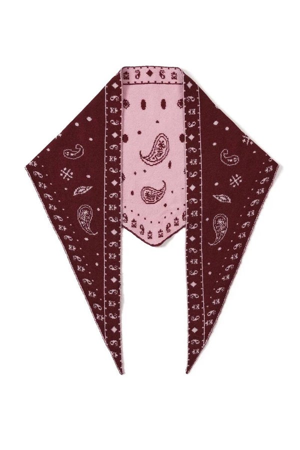 Driehoek sjaal met Paisley print rood