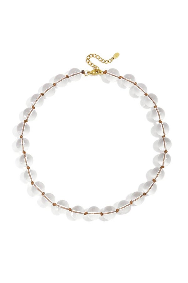 Glazen Kralenketting met blauw