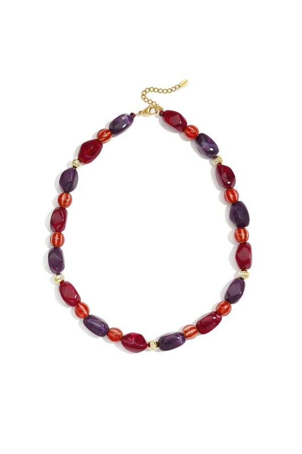 Acryl Kralenketting wijnrood