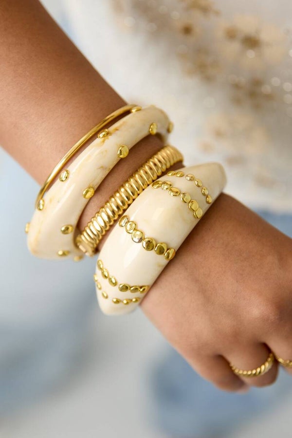 Hars Bangle met Studs in 3 kleuren