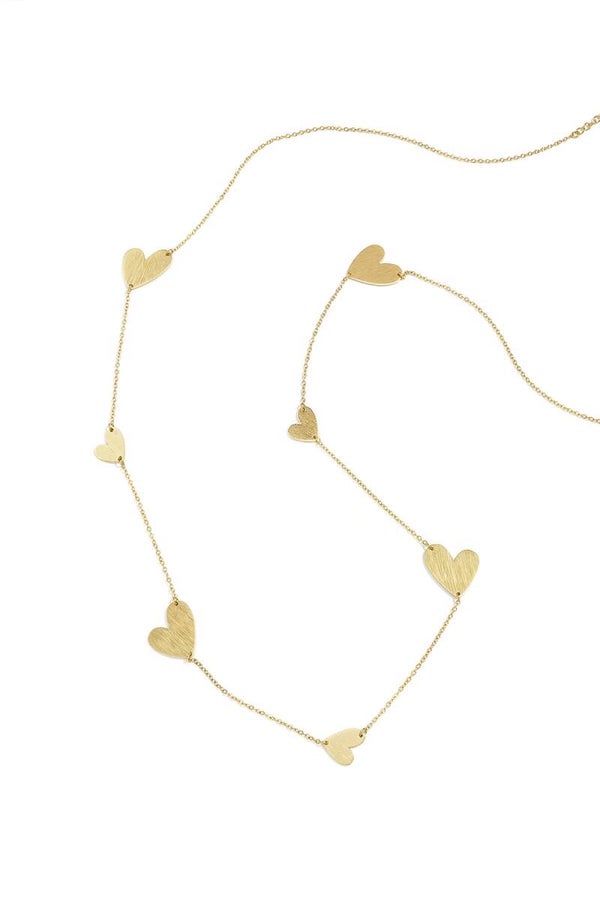 Lange ketting Stainless steel Hartjes