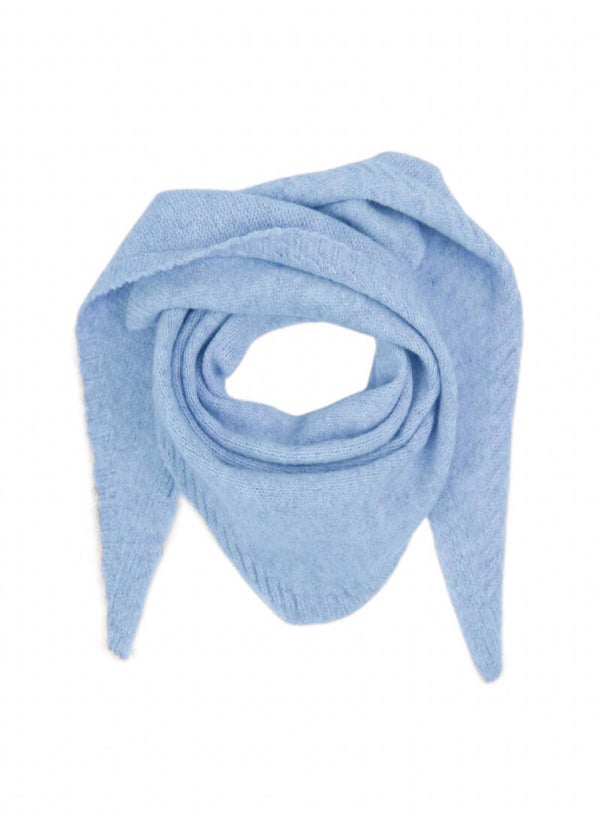 Gebreid klein vierkant halssjaaltje - Baby blauw