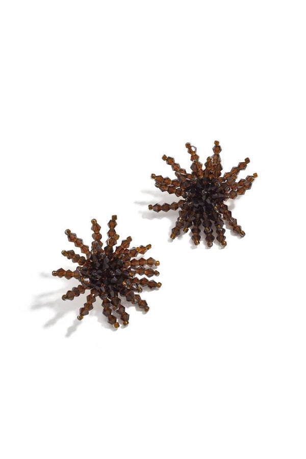 Stud oorbellen bruin of burgundy