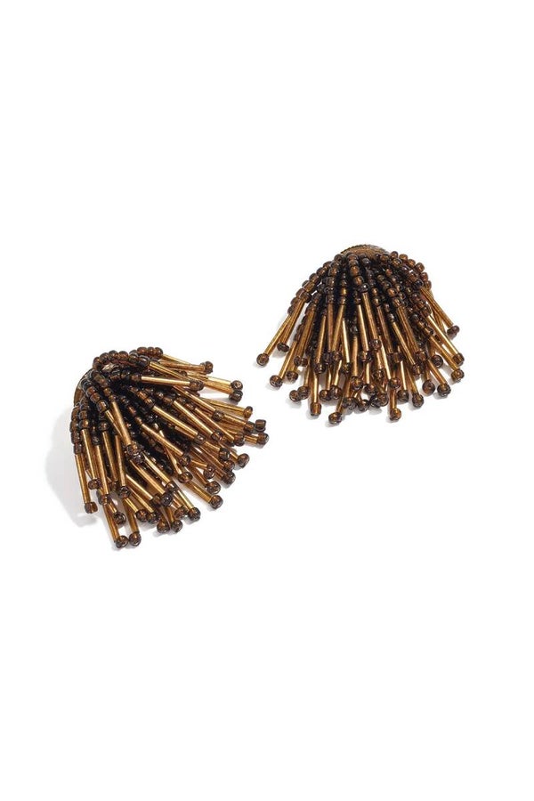 Stud oorbellen bruin of burgundy