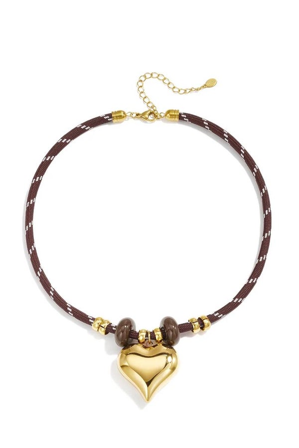Gevlochten rvs ketting met Hart
