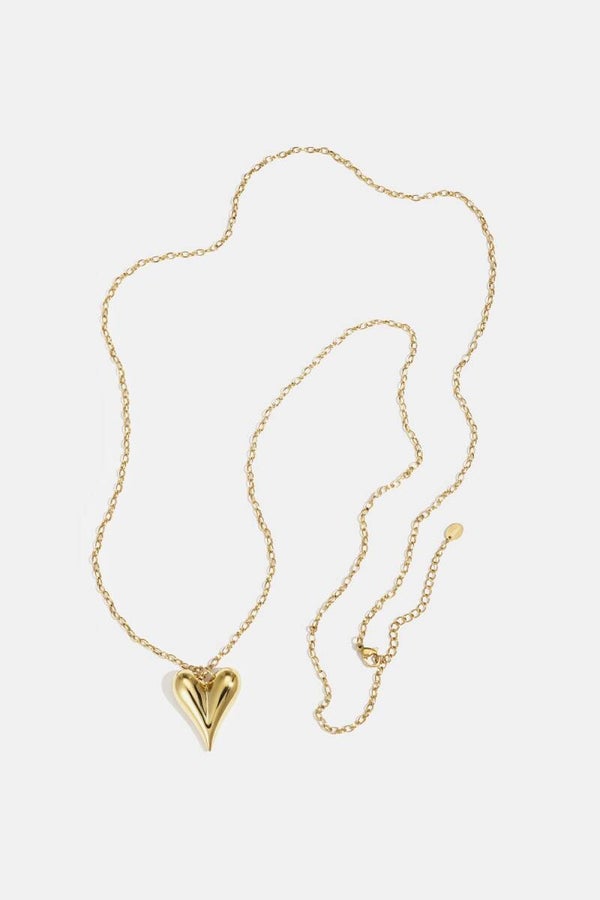 Stainless steel lange Hartjes Ketting