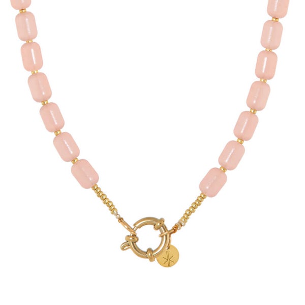 Label Kiki - Peachy beads necklace gold