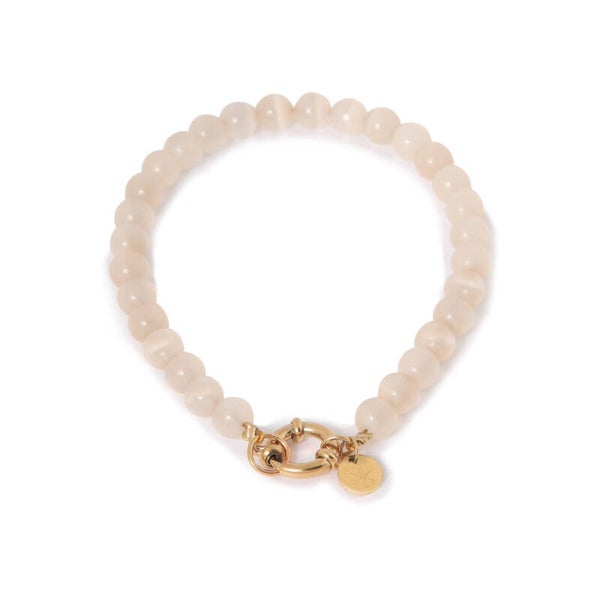 Label Kiki - Beige cat eye bracelet gold