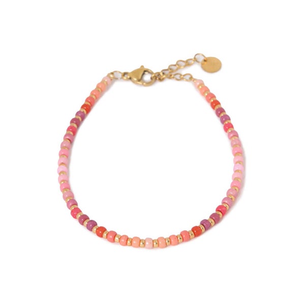 Label Kiki - All day pink bracelet gold