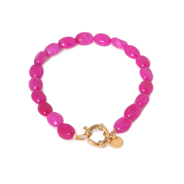 Label Kiki - Red velvet bracelet gold
