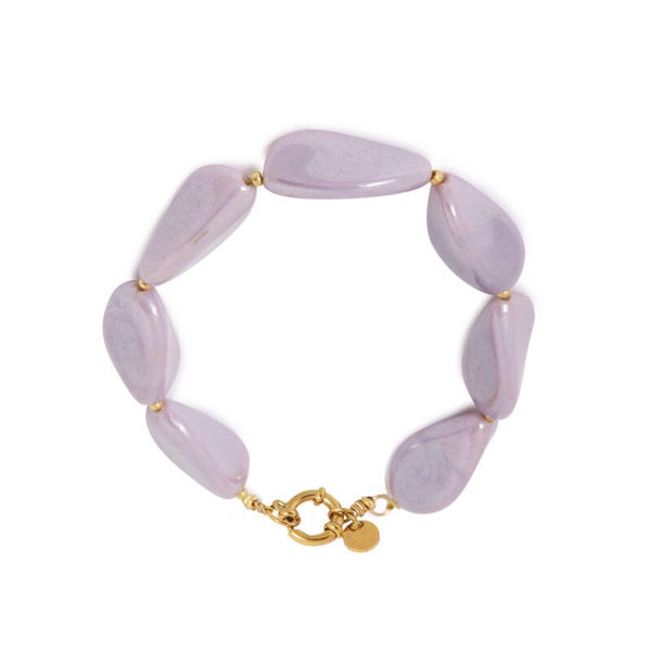 Label Kiki - Lilac stones bracelet gold