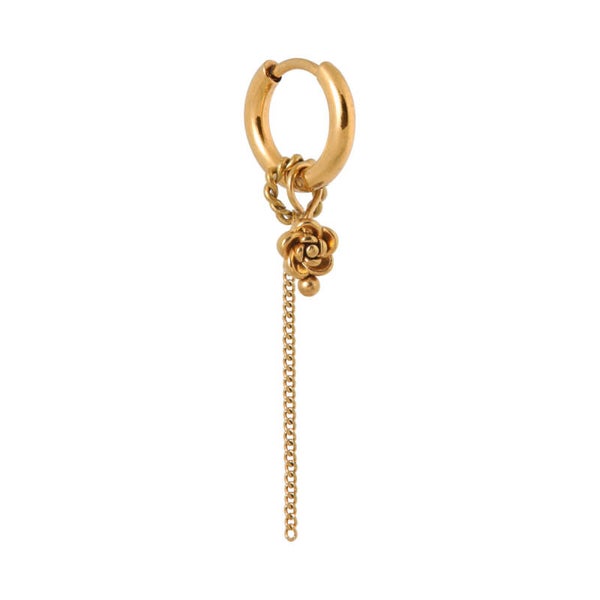 Label Kiki - Chain bloom hoop gold