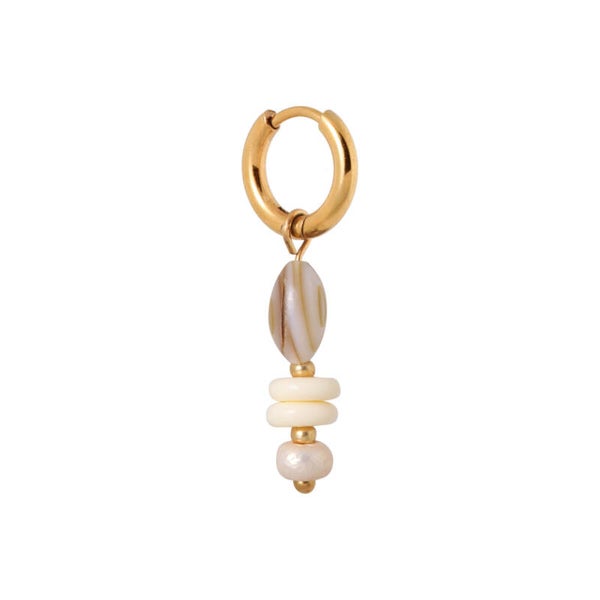 Label Kiki - Natural shell hoop gold