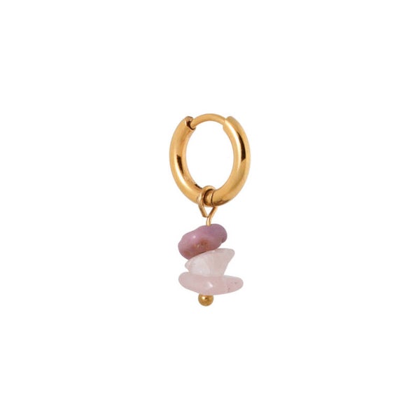 Label Kiki - Triple purple rock hoop gold