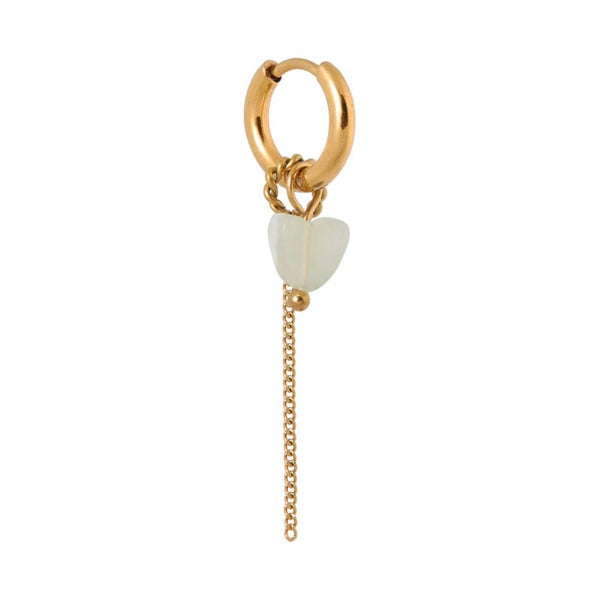 Label Kiki - Chain green heart hoop gold