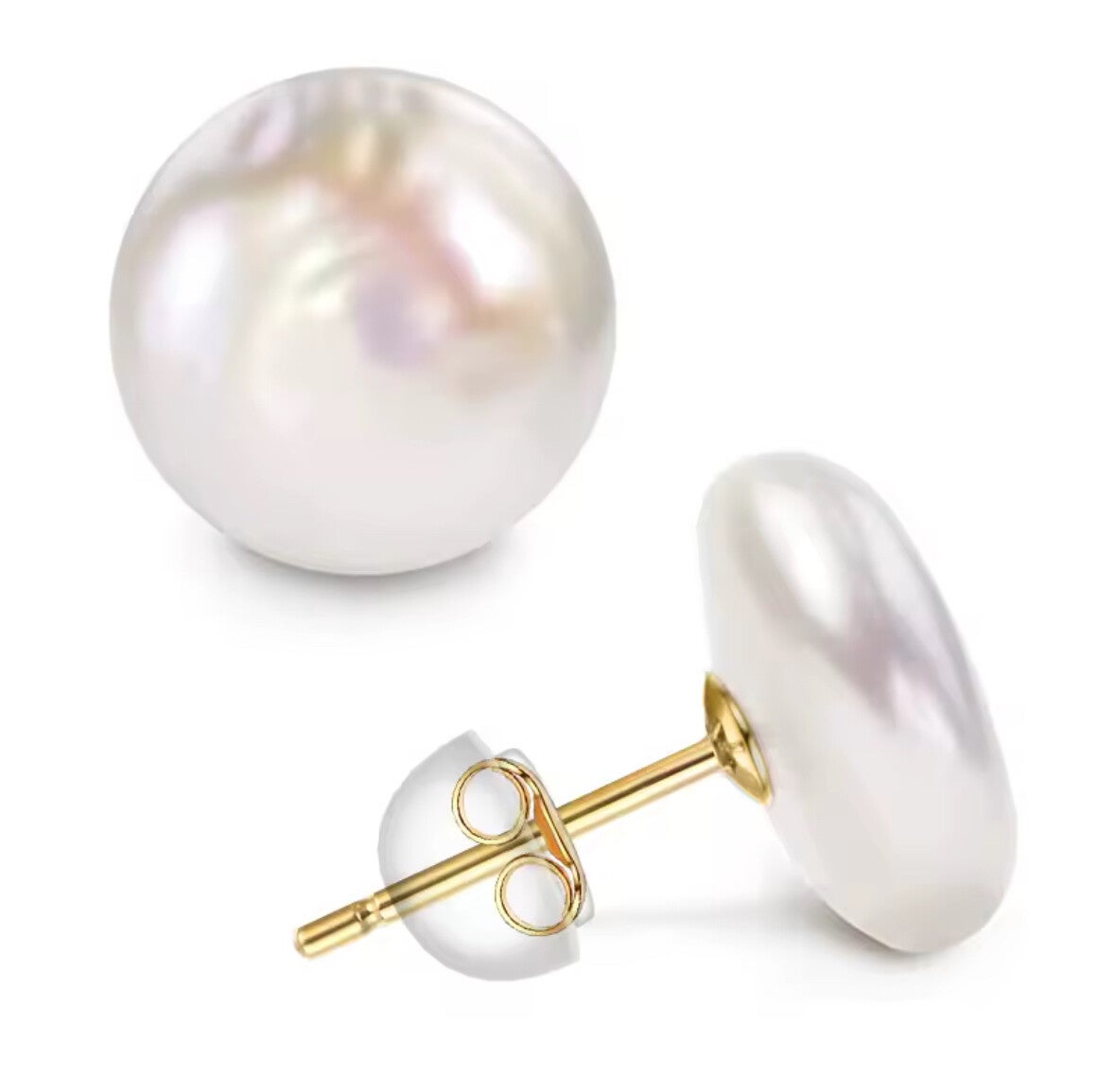 Natuurlijke zoetwaterparel barokke knop Oorbellen 10-12 mm