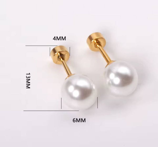 Imitatie parel stud oorbellen 4 mm