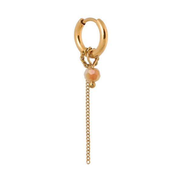 Label Kiki - Chain orange round hoop gold
