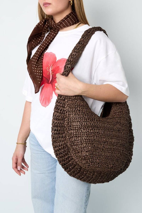 Beach- of Citybag in het donkerbruin of khaki