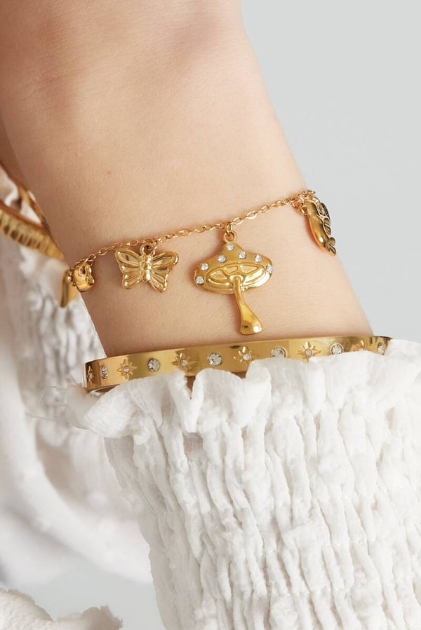 Stainless steel bedelarmbandje wild Whispers