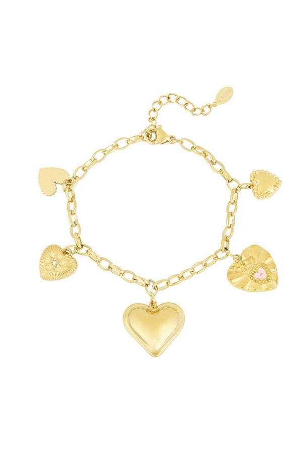 Stainless steel bedelarmbandje Hearts desire