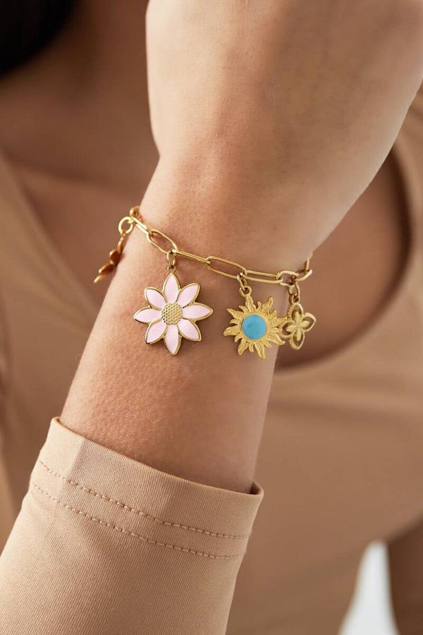 Stainless steel bedelarmbandje Bloom & Blink