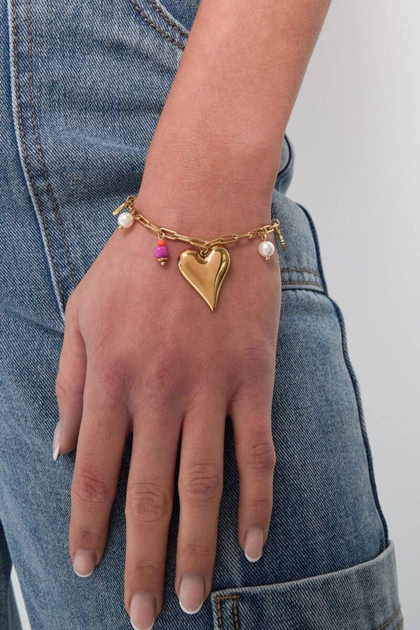 Stainless steel bedelarmbandje love moment