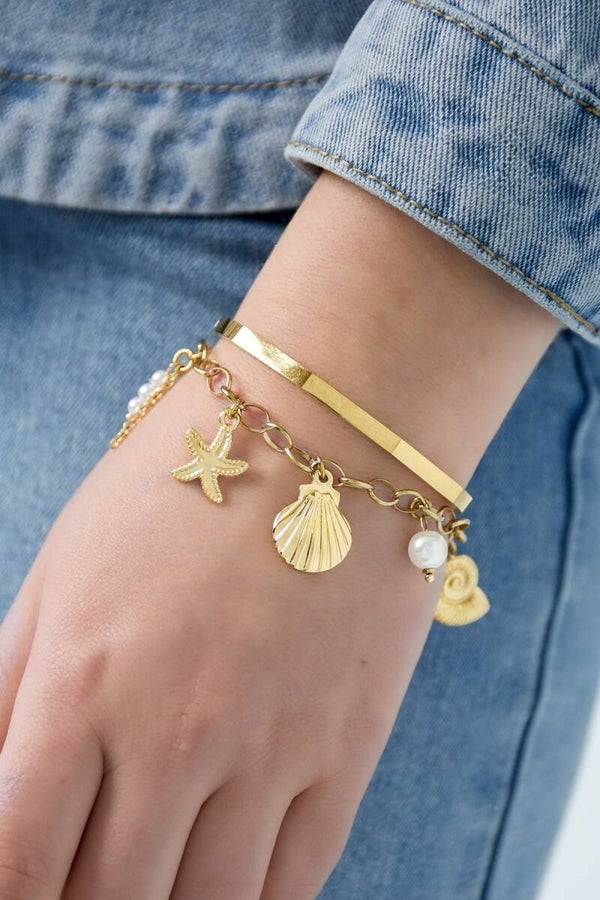 Stainless steel bedelarmbandje Beach Vibe