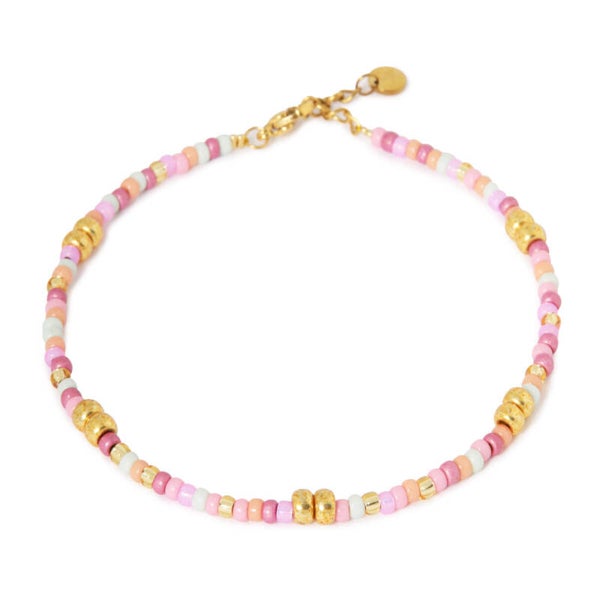 Label Kiki - Colorful rainbow anklet gold