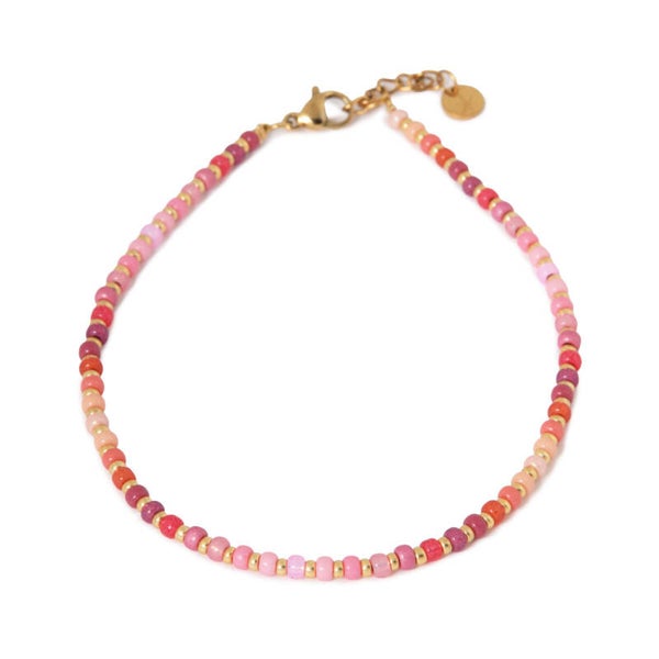 Label Kiki - All day pink anklet gold
