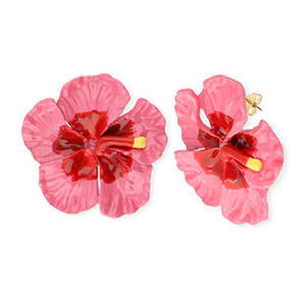 Trendy oorstekets Bloem pink-red