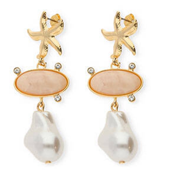 Trendy oorbellen zeester-parel