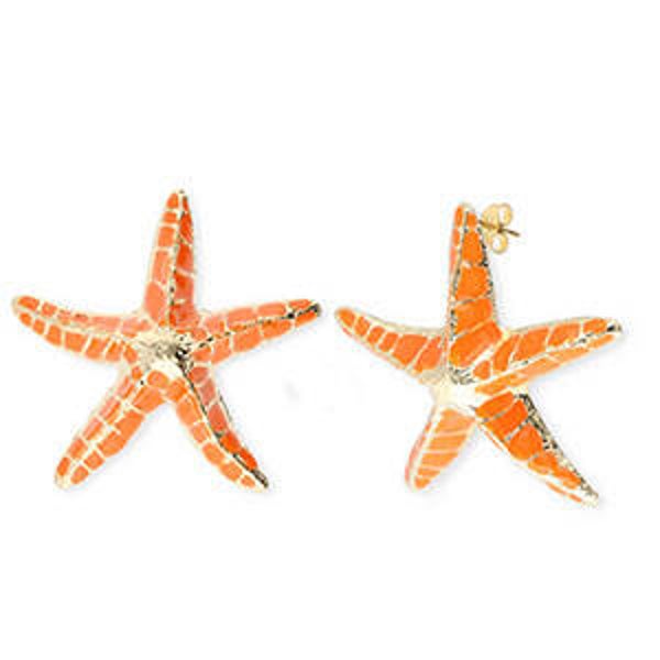 Trendy oorsteker Zeester Orange